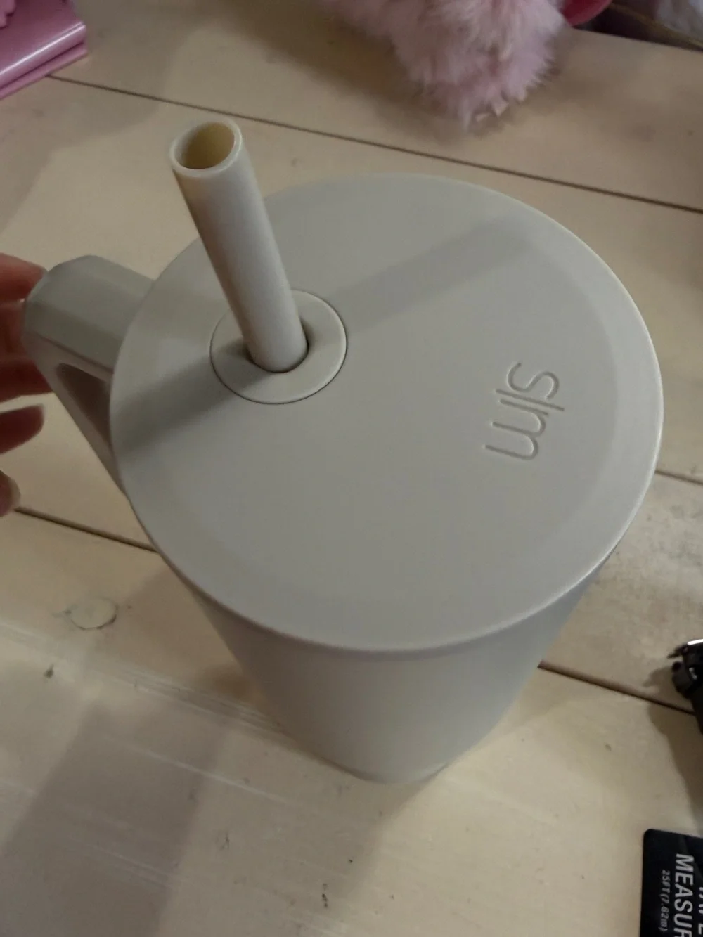 Simple modern Insulated Travel Mug with Handle - Cream